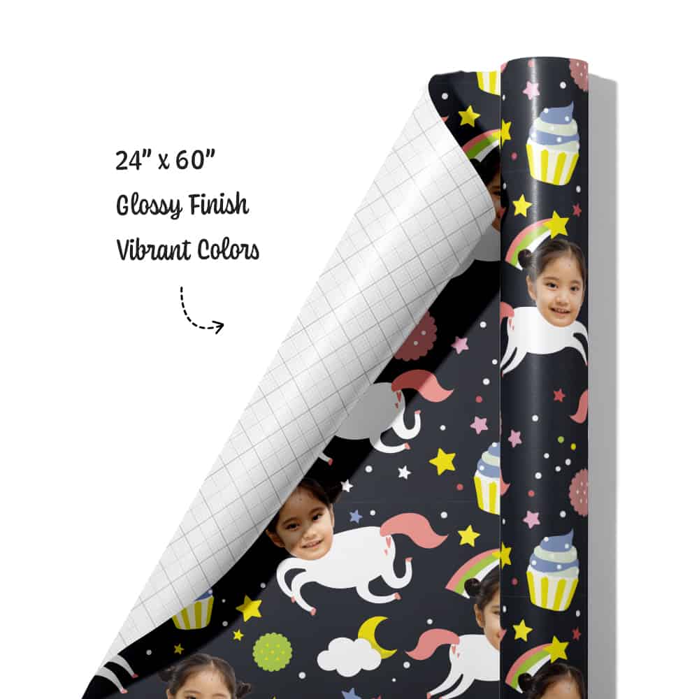 Unicorn Christmas Wrapping Paper Roll