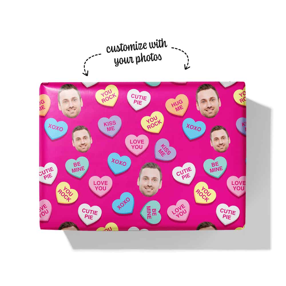 Heart Candies Wrapping Paper Box