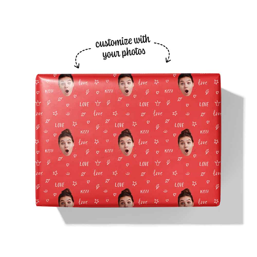 Red Hearts Wrapping Paper Box