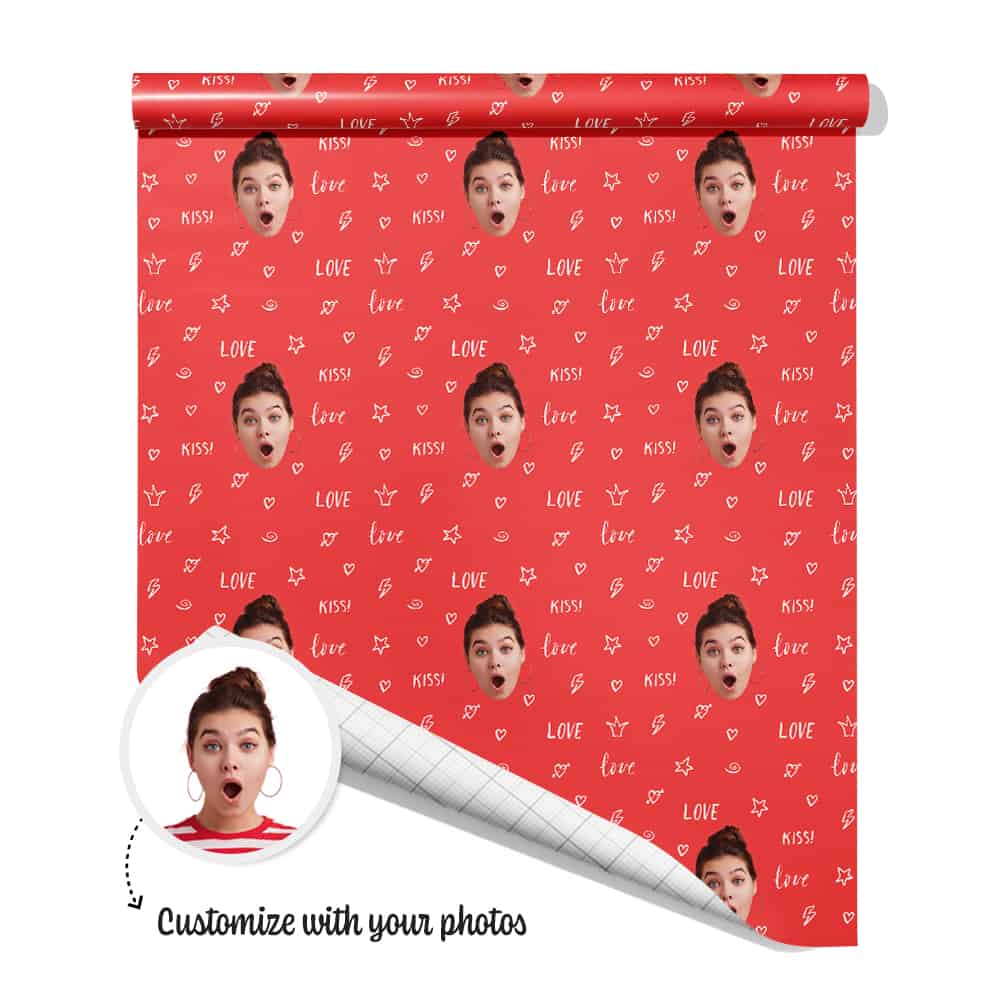 Red Hearts Wrapping Paper