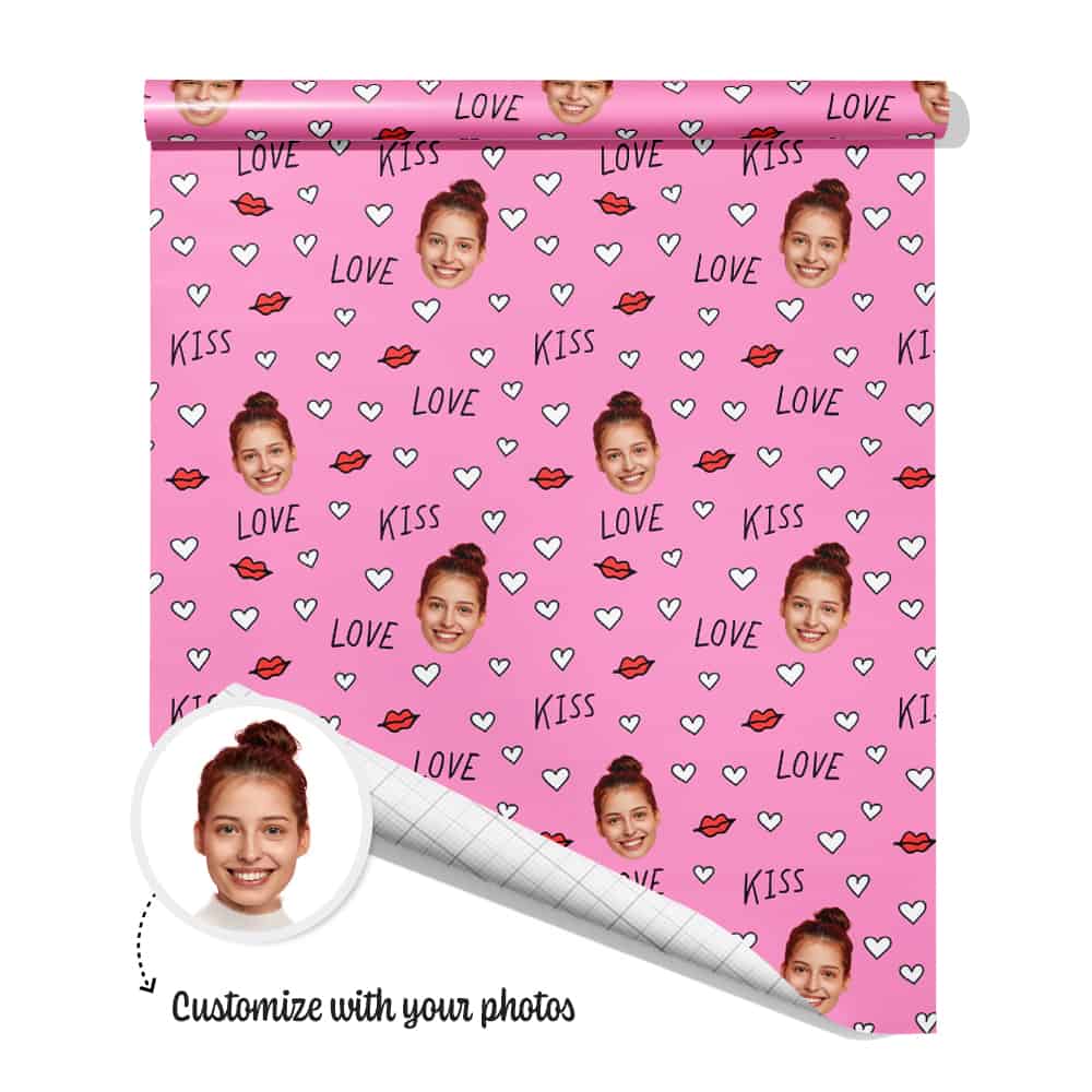 White Hearts Wrapping Paper