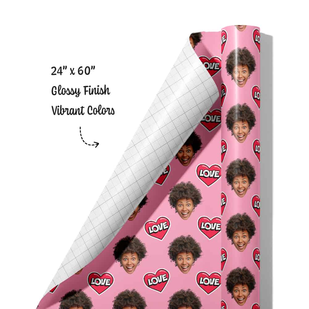 Love Hearts Wrapping Paper Roll