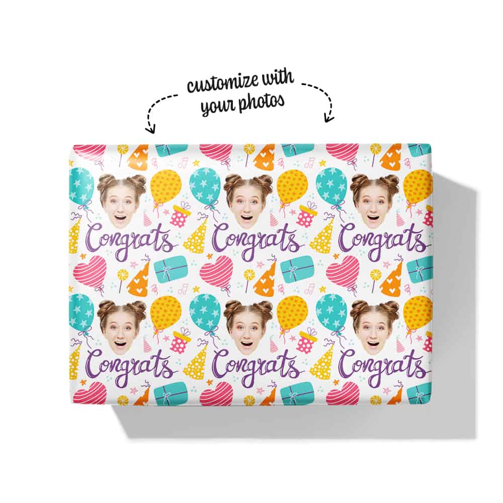 Congratulations Gift Wrapping Paper Box
