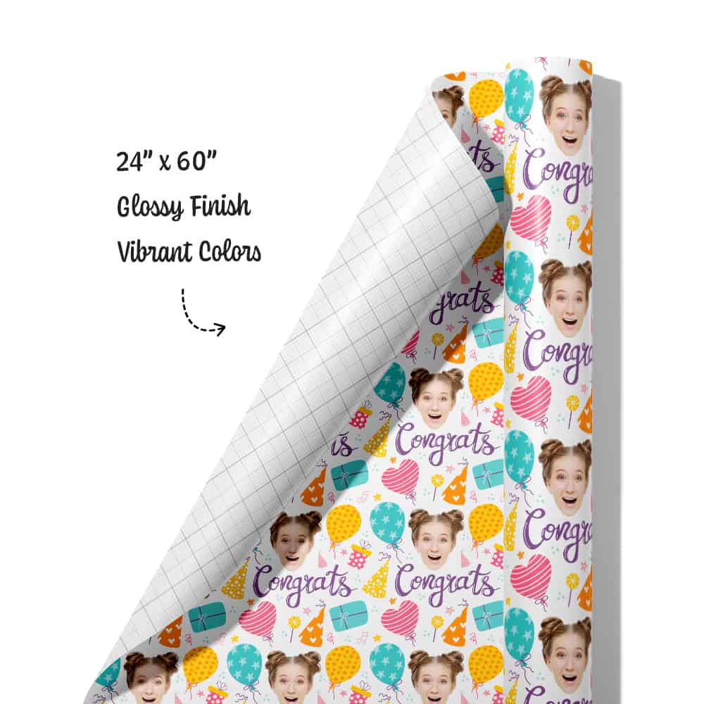 Congratulations Gift Wrapping Paper Roll