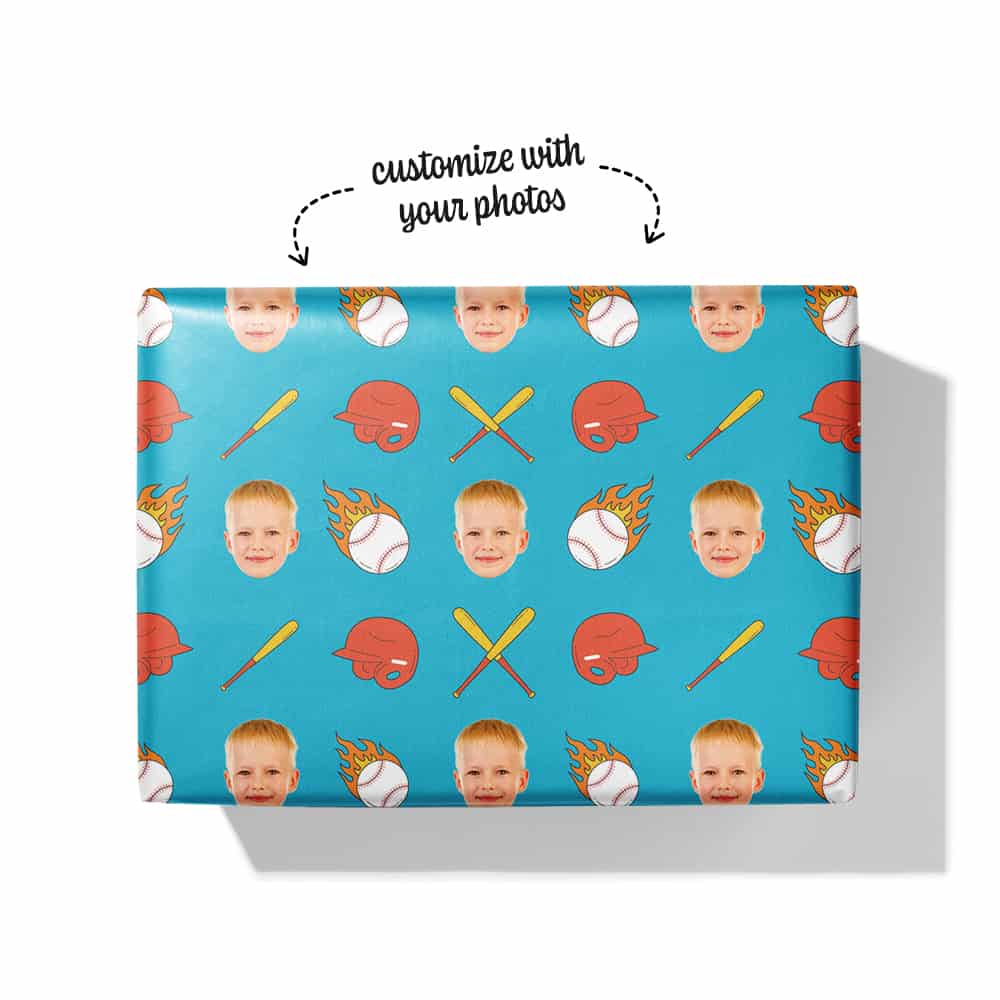 baseball wrapping paper box
