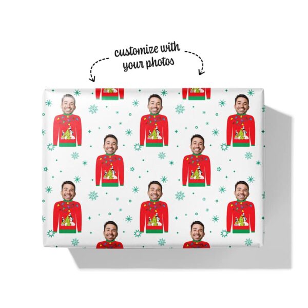 christmas sweater wrapping paper box
