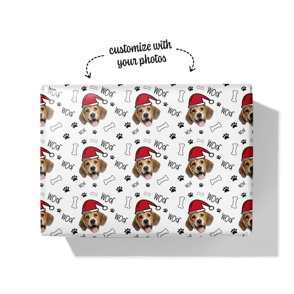 dog christmas wrapping paper box