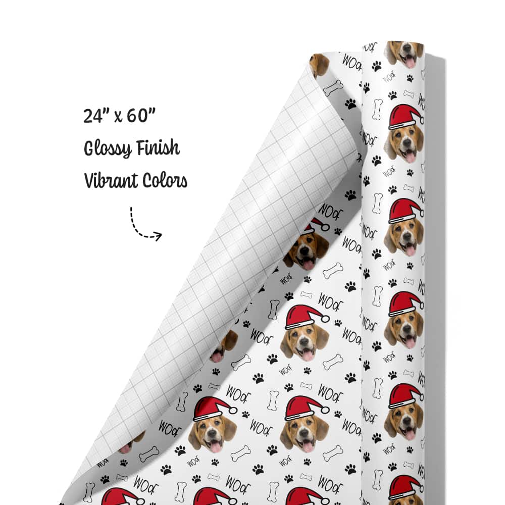 dog christmas wrapping paper roll