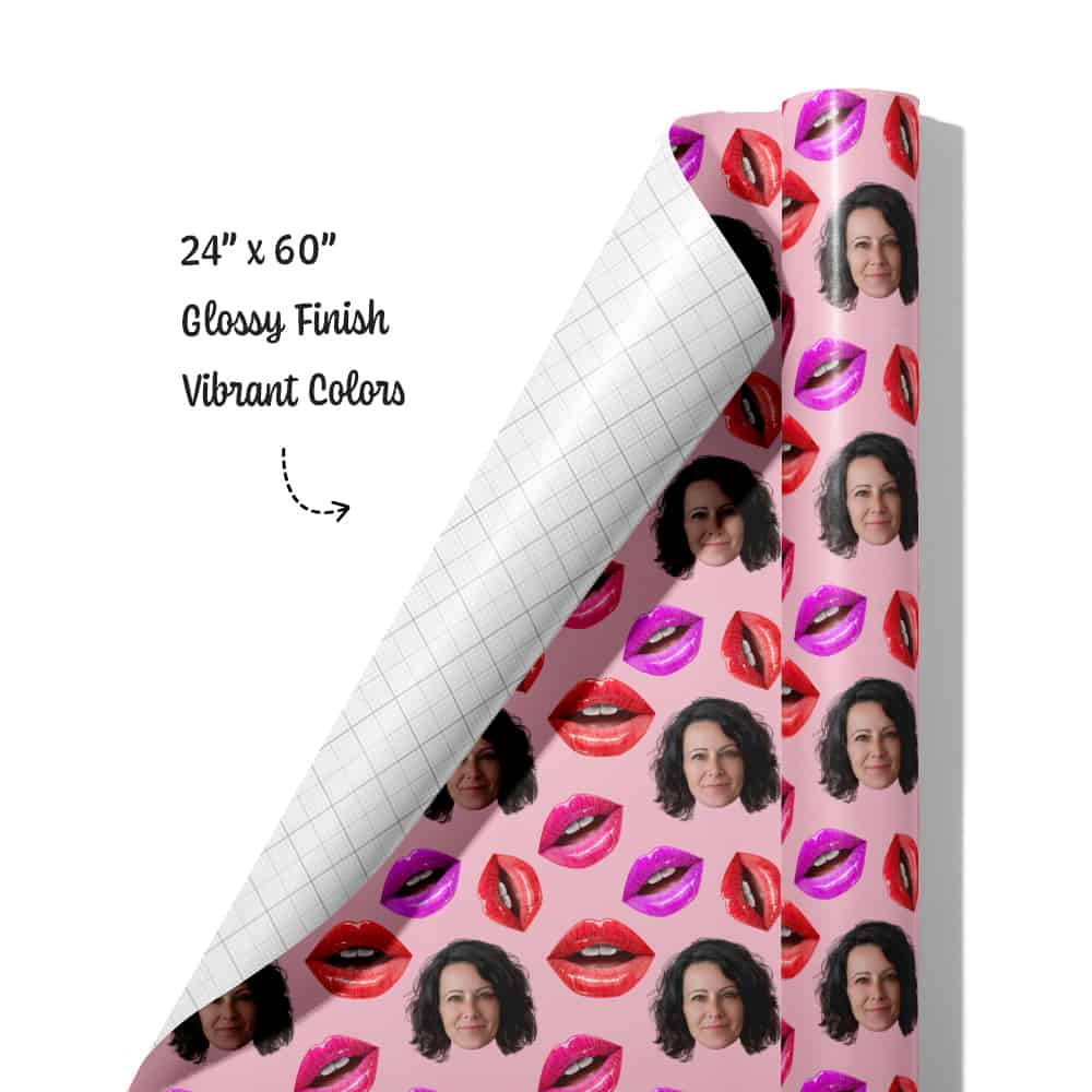 glossy lips gift wrap roll