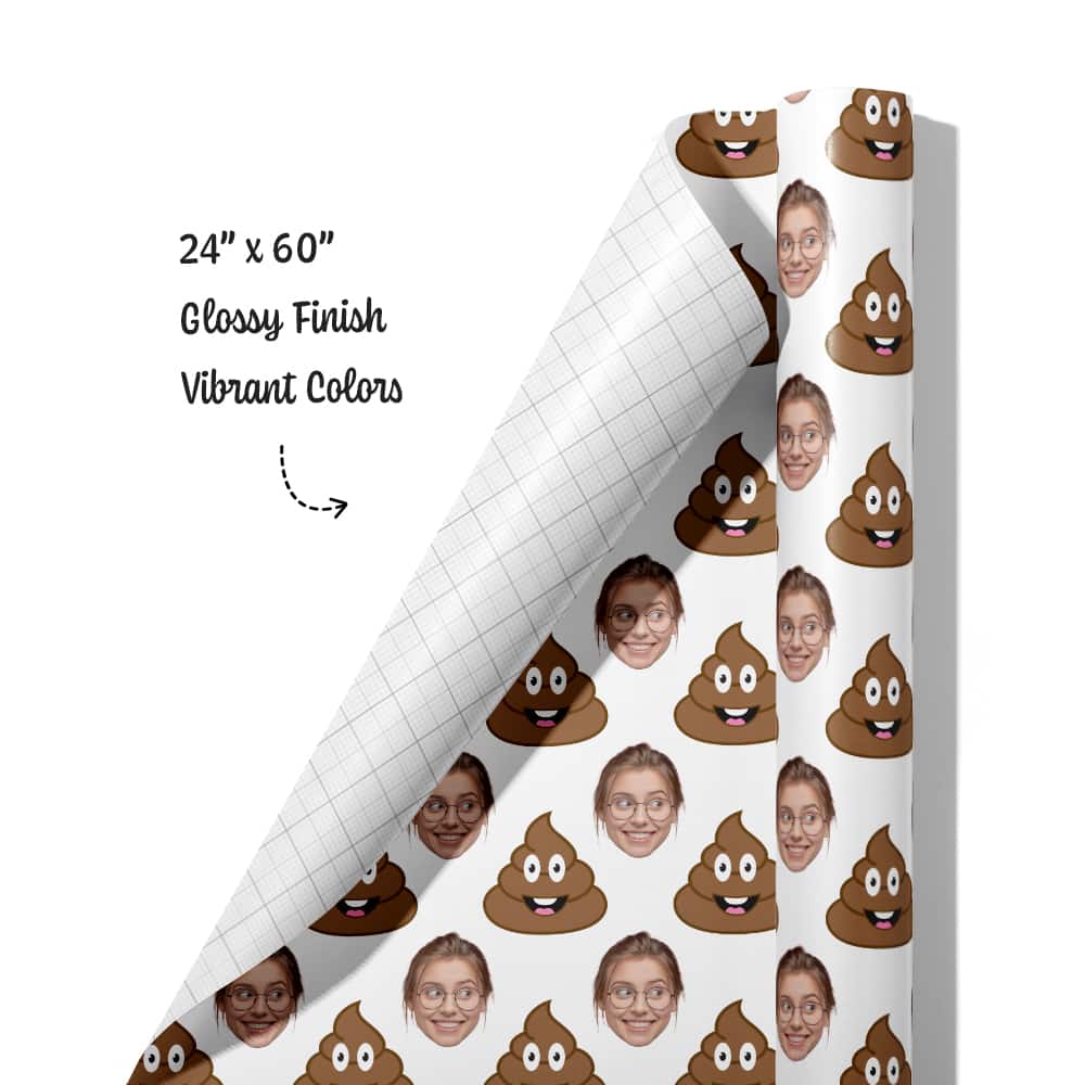 poop emoji wrapping paper roll