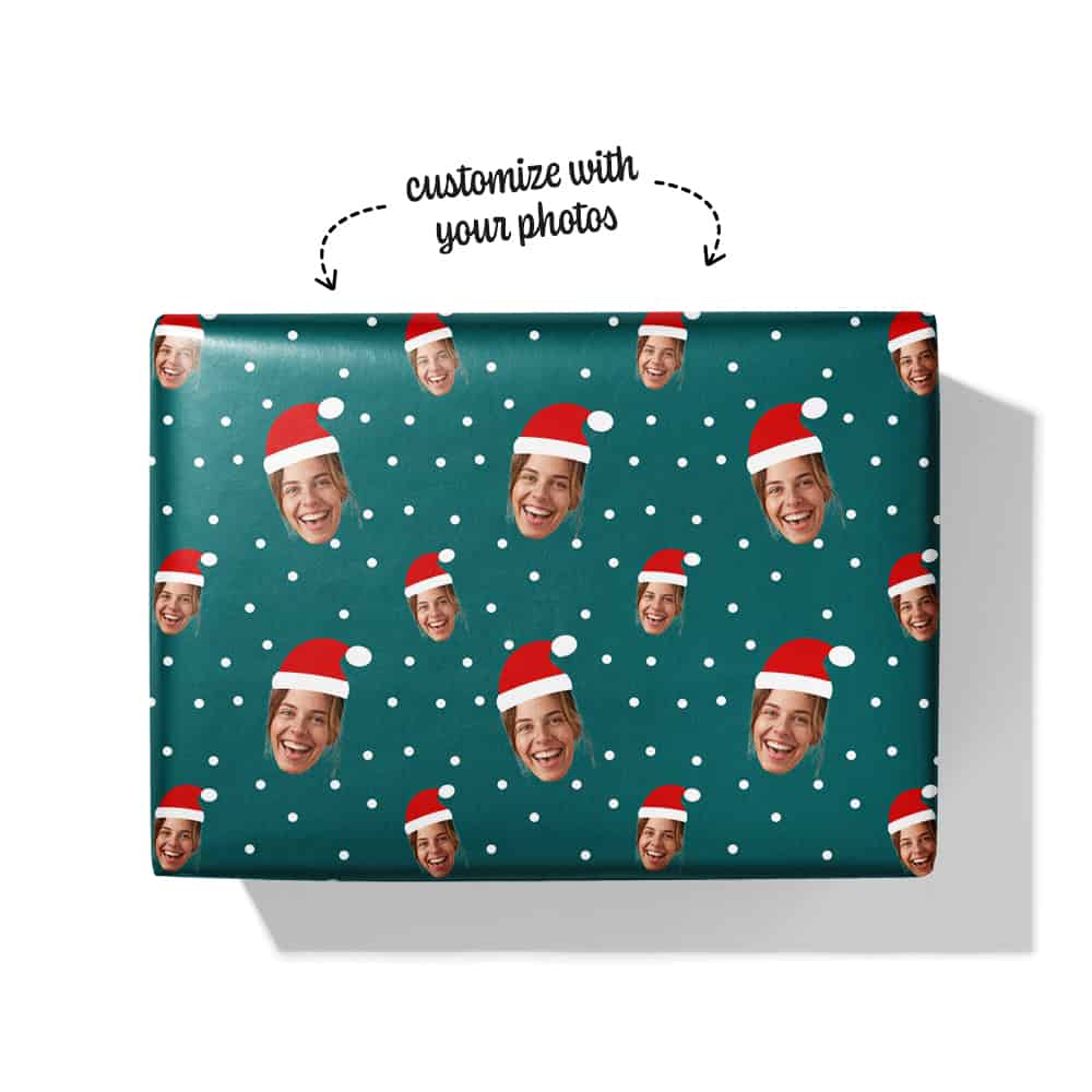 santa hat wrapping paper box